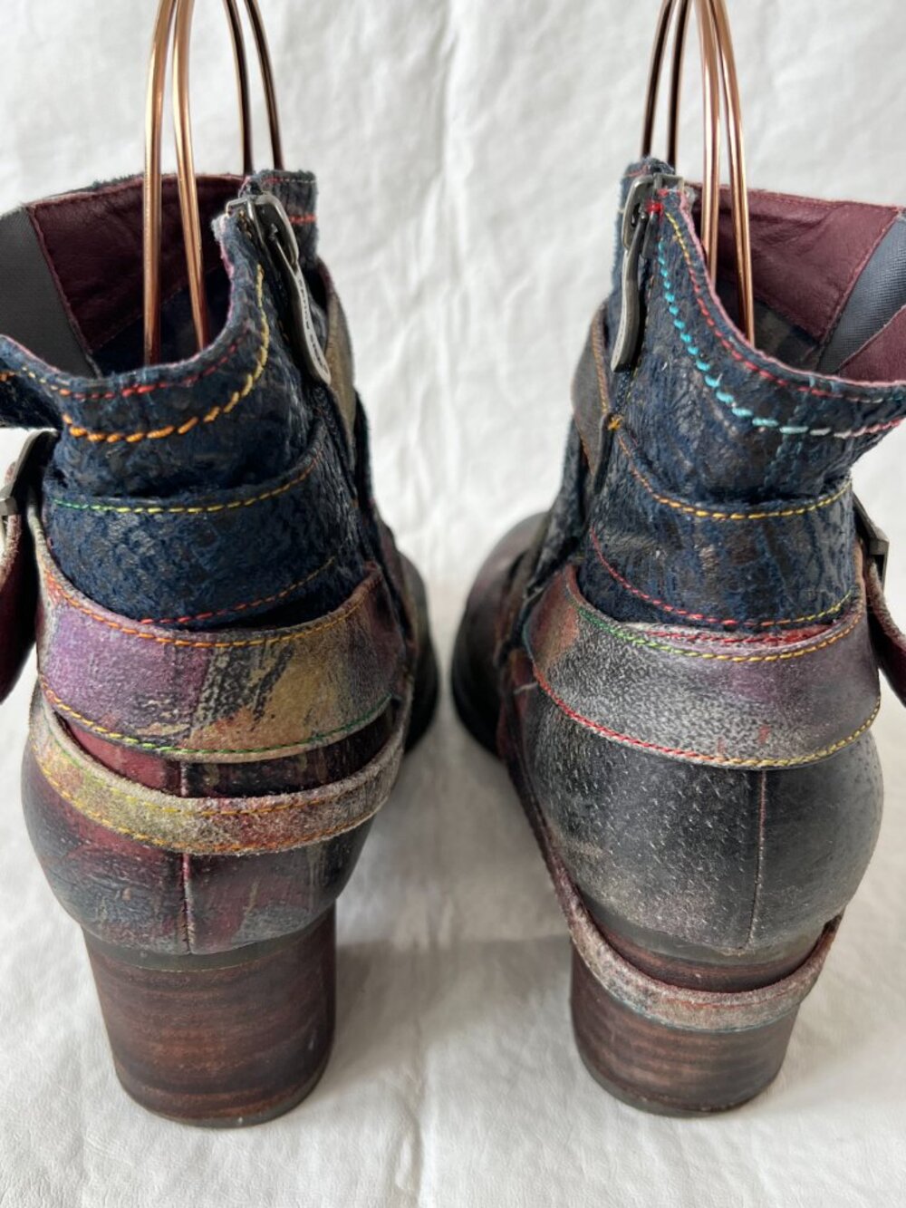 L'artiste Spring Step Shazzam boots 38 7.5 8 colorful rainbow block heel zip up - Picture 4 of 15